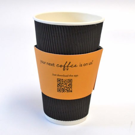 16oz Custom Coffee Cup Sleeve with QR code