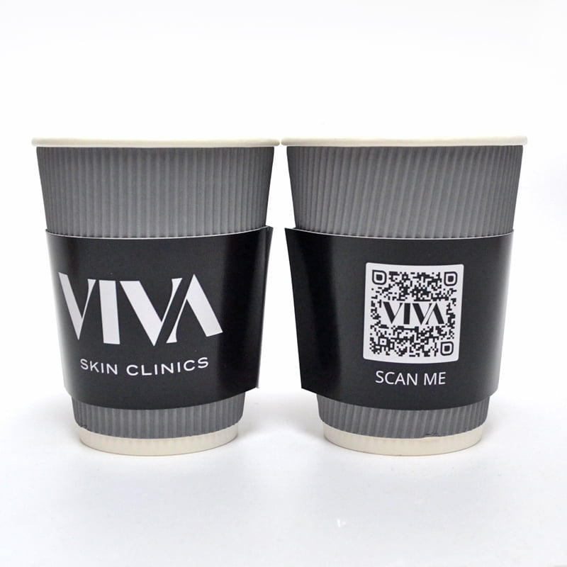 Printed Cup Sleeve with QR Code